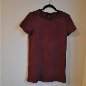 Suede T-shirt Dress